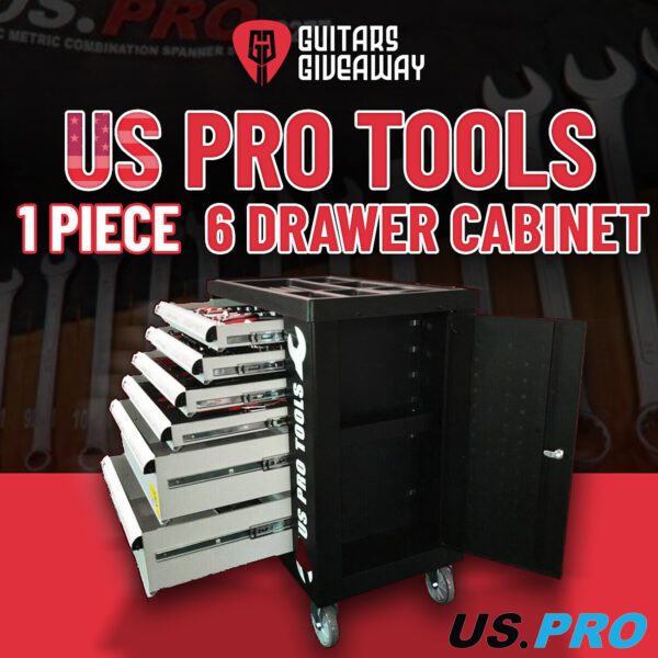 US PRO TOOLS 1 PIECE 6 DRAWER ROLLER CABINET WITH TOOLS #2