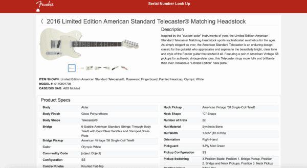 2016 Limited Edition American Standard Telecaster® Matching Headstock - Image 3
